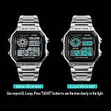 Спортивний електронний водонепроникний годинник Skmei 1335SI Silver, фото 9