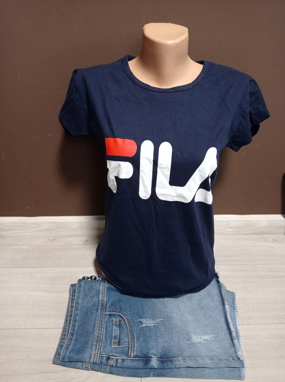 Дитячий костюм для дівчинки підлітка Туреччина футболка та шорти джинс Філа 12-18 років синя, фото 1