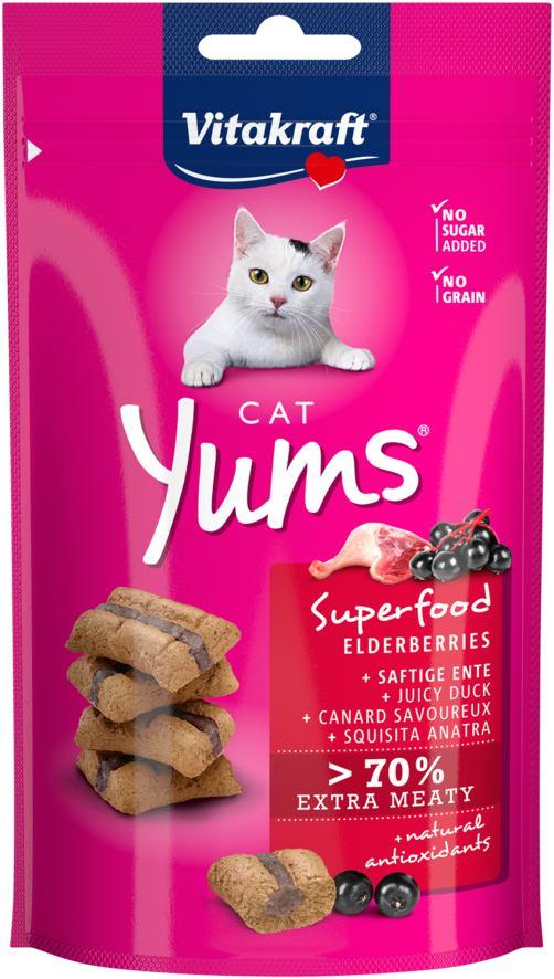 Подушечки Vitakraft Yums для котів, качка та бузина, 40 г СРОК