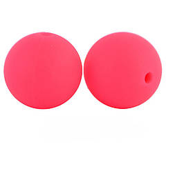 Намистина Куля силіконова для гризунків 15 мм Ø 2 мм 10 шт. Морквяний неон