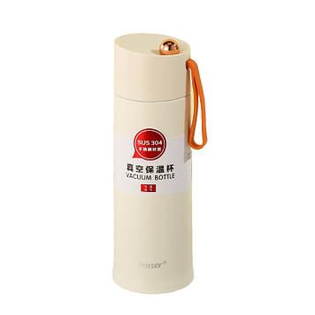 Термос металевий • термокухоль з нержавіючої сталі • чашка термос Бежевий YLS80157BE