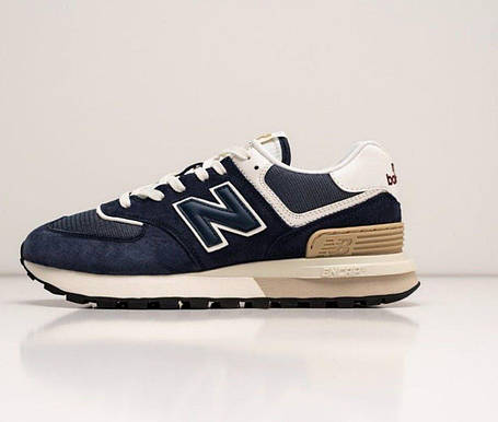 Чоловічі кросівки New Balance 574 Legacy Blue Navy Нью Беланс 574 Легасі сині натуральна замша демісезон, фото 1
