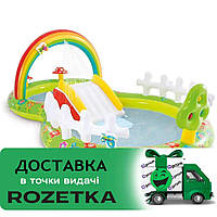 Надувний ігровий центр Intex 57154 «Мій сад», 290 х 180 х 104 см, з надувними іграшками, фонтаном та гіркою