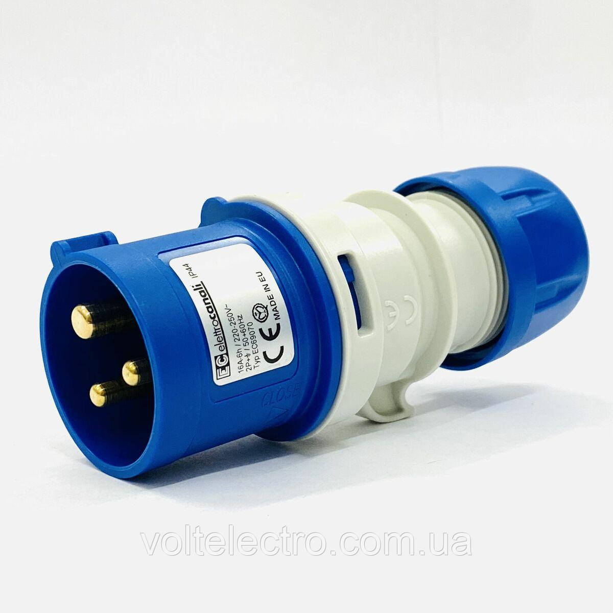 Вилка пряма переносна IP44 32A 220V 2П+3, фото 1