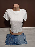 Дитячий костюм для дівчинки підлітка Туреччина футболка та шорти джинс Топ 12-18 років білий