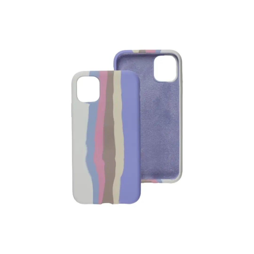 Силіконовий чохол Rainbow для iPhone 12/12 Pro Mist Blue/Blue, фото 1