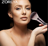 Набір косметичних пензлів для макіяжу очей та обличчя Z'OREYA, 15 штук, в черному кольорі, фото 5