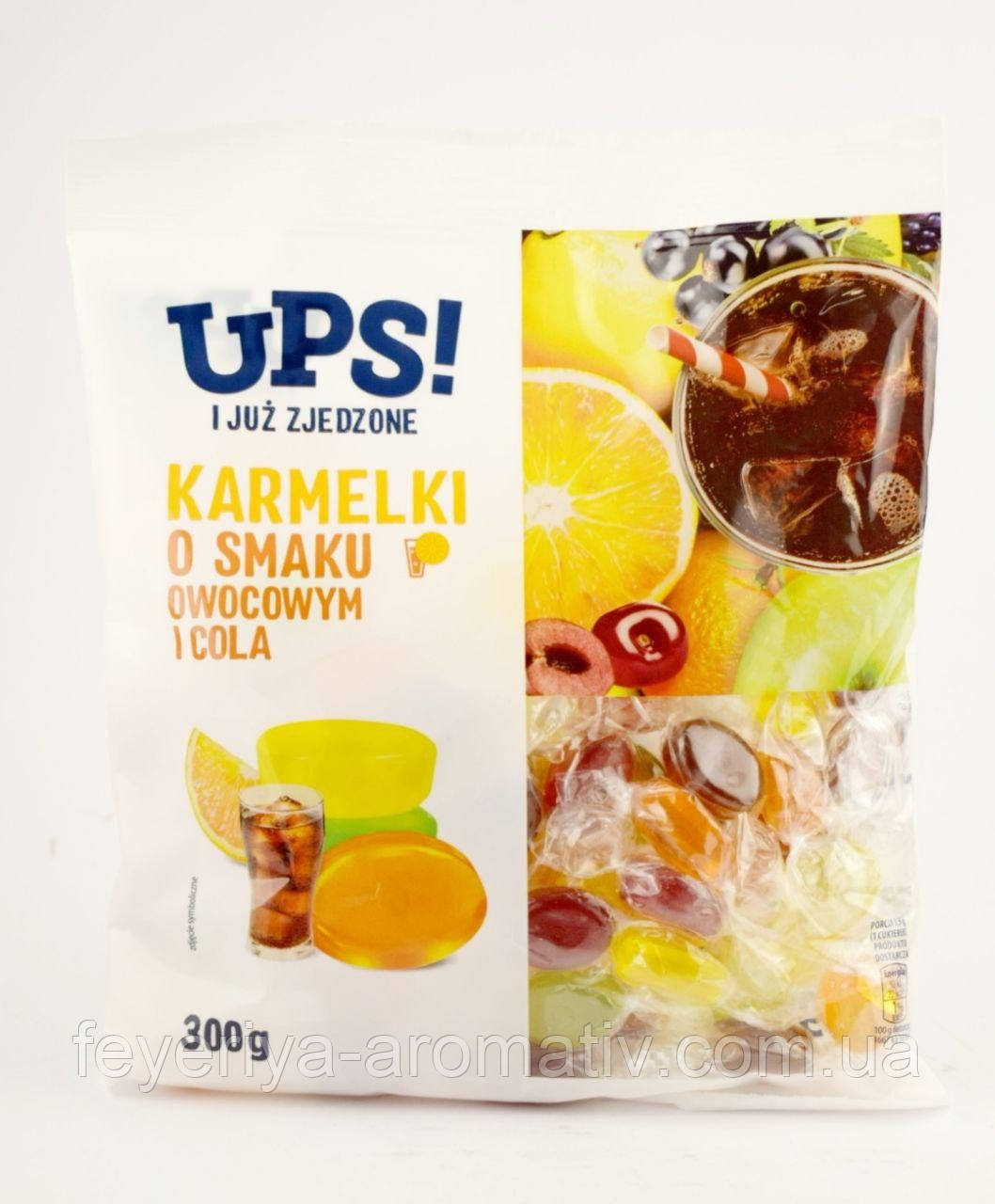 Льодяники UPS! Karmelki зі смаком фруктів і коли 300г Польша