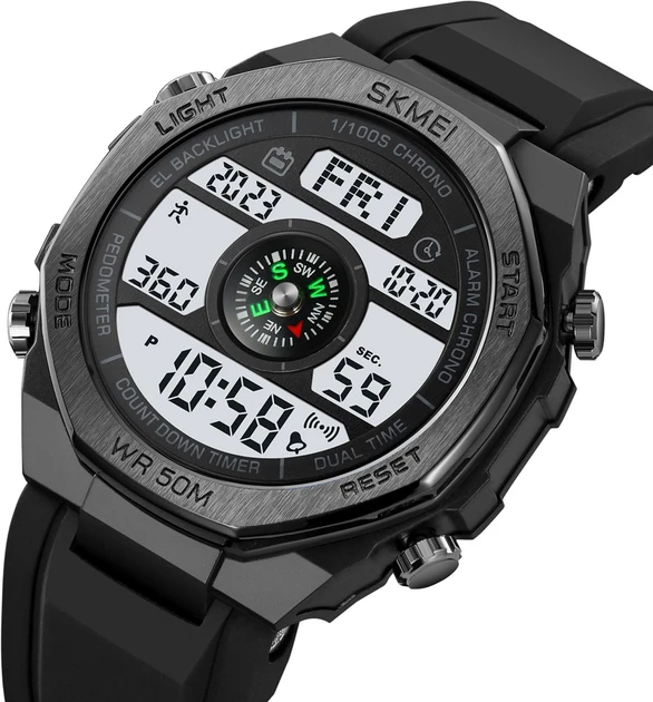 Спортивний електронний водонепроникний годинник Skmei 2209BKWT Black-White