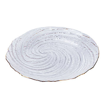 Десертна тарілка Ø18 см із золотим обідком прозора HP4144