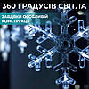 Гірлянда світлодіодна штора GarlandoPro сніжинка і зірка 12 фігур 3х1м гірлянда зірка Білий 1733064W, фото 5