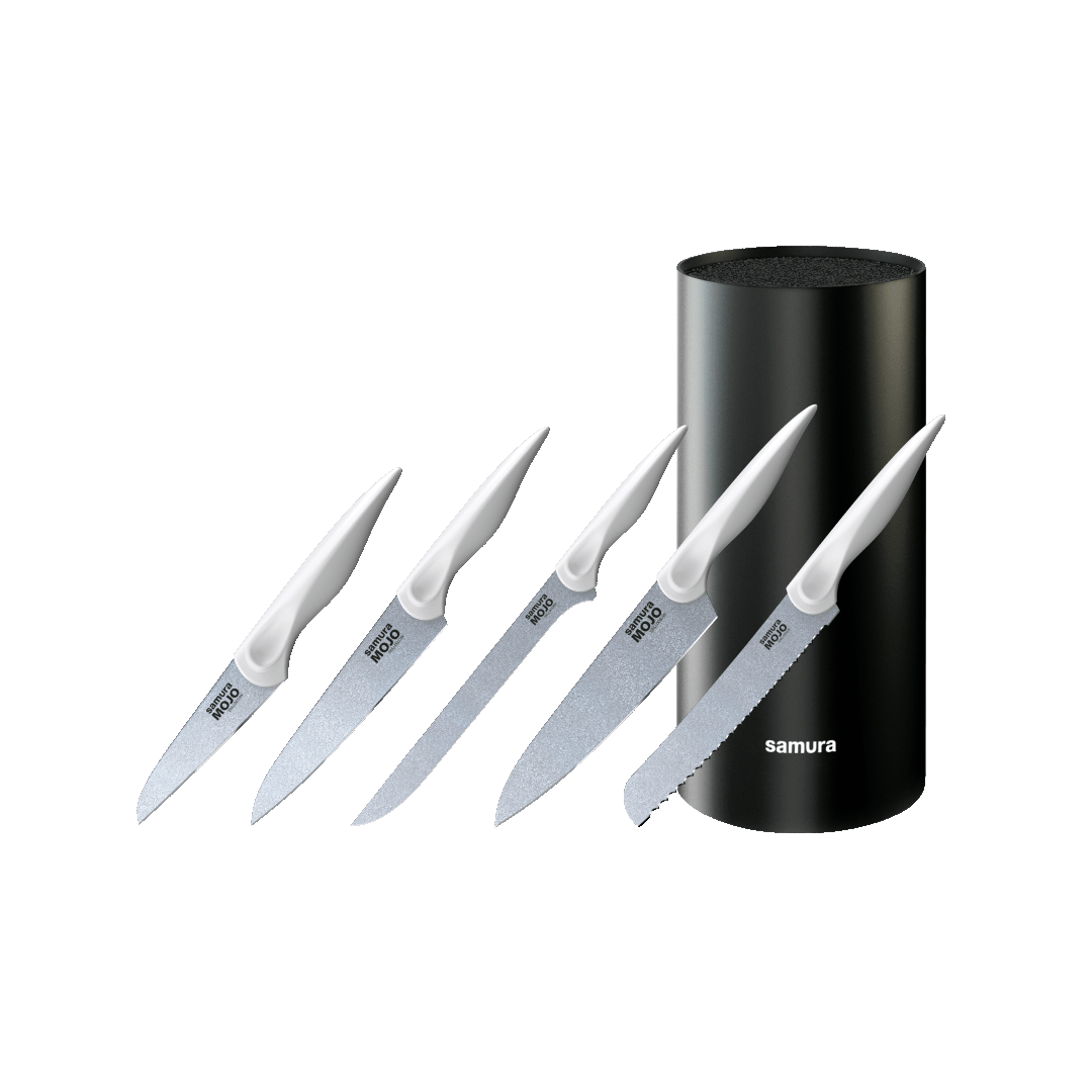 Набір із 5 ножів з підставкою Samura Mojo White (SMJ-06W)