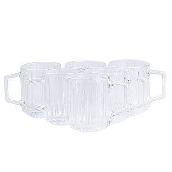 Набір чашок скляних 6 шт по 310 мл прозорі HP523