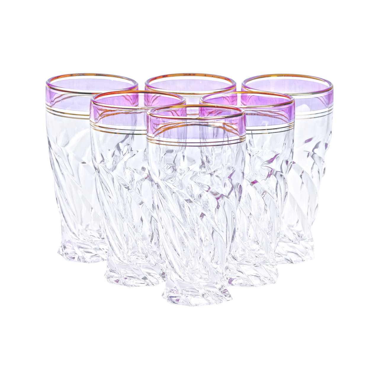 Набір високих склянок 6 штук по 250 мл рожевий HP566, фото 1