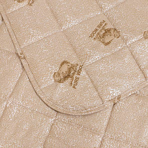 Напівторна літня ковдра односпальна тонка 150х210 см мікрофібра / холофайбер бежева з дрібним малюнком, фото 3