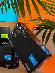 NITRYLEX BLACK Нітрилові рукавички чорні неопудрені розмір М 100 шт.