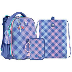 Набір Kite рюкзак + пенал + сумка для взуття SET_K24-531M-2 Purple Chequer