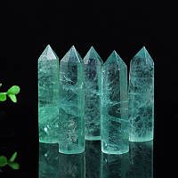 Обеліск Зелений флюорит, стовпчик або олівець з мінералу, вага 40-70 г, висота 7-8 см, натуральний флюорит