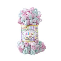Пряжа Alize Puffy Color № 6052 (Пряжа з петлями Алізе Пуффі Колор)