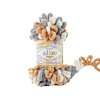 Пряжа Alize Puffy Color № 6395 (Пряжа з петлями Алізе Пуффі Колор)