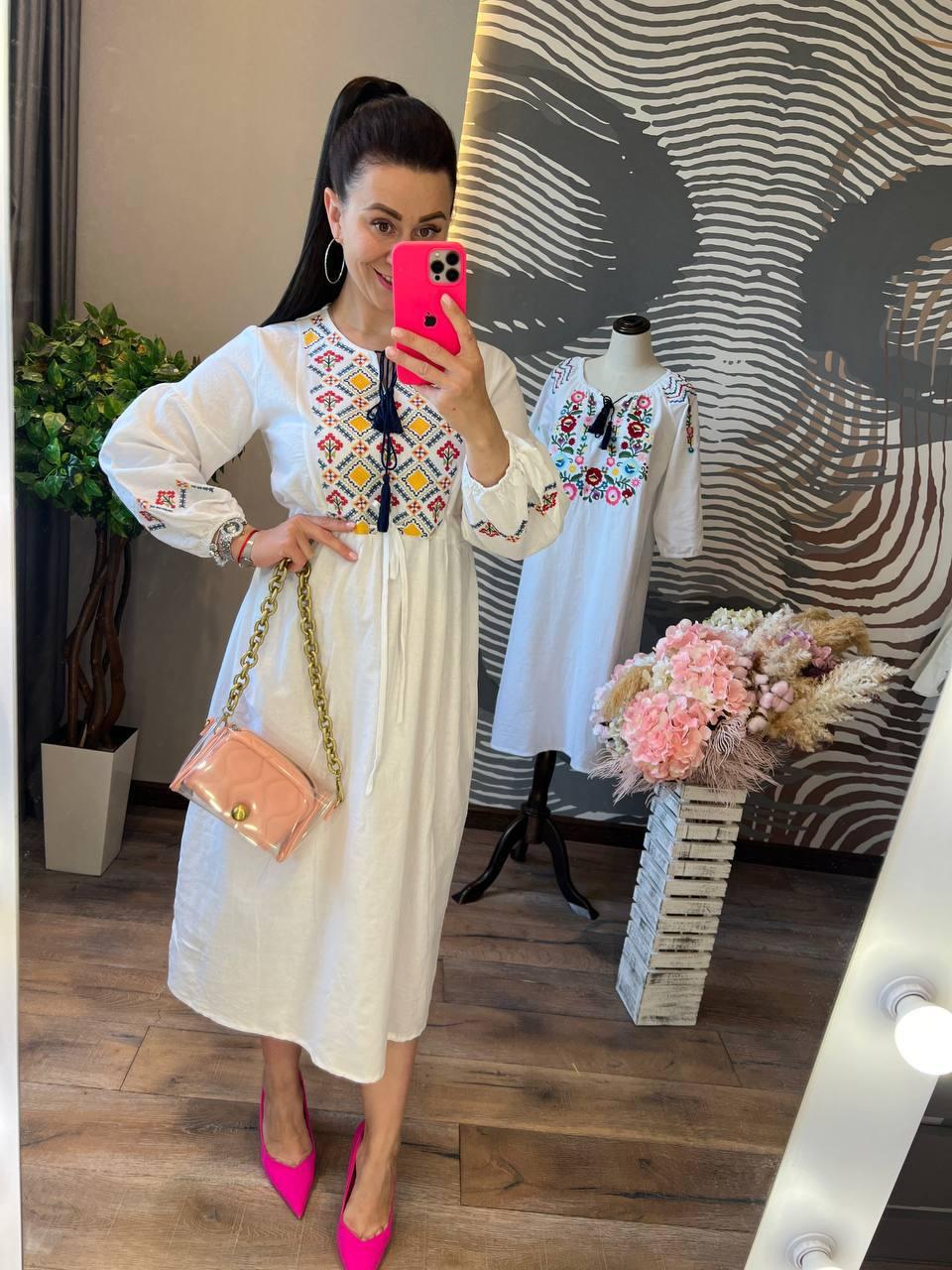 Жіноча біла сукня вишиванка, фото 1