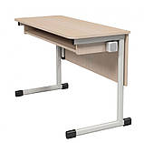 Стіл учнівський 2-місний лабораторний на плоскоовальній трубі з розетками, фото 2