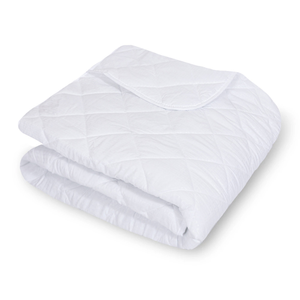 Однотонна літня ковдра двоспальна біла 180х210 стьобана тонка мікрофібра / холофайбер гіпоалергенна