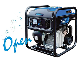 EHA Професійний бензиновий інверторний генератор Zegor DIN-OPEN6000 : 5.5/6.0кВт, мідна обмотка з відкритою рам