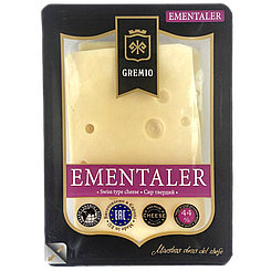 Сир нарізка емменталер Греміо Gremio ementaler 150g 12шт/ящ (Код: 00-00016555)