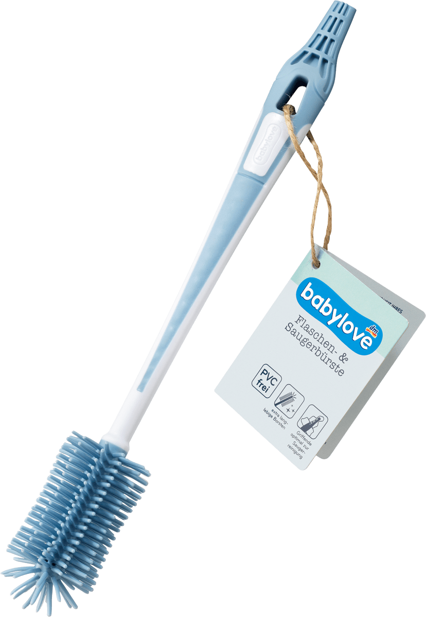 Babylove щітка для чищення пляшечок і сосок блакитна, 1 шт., фото 1