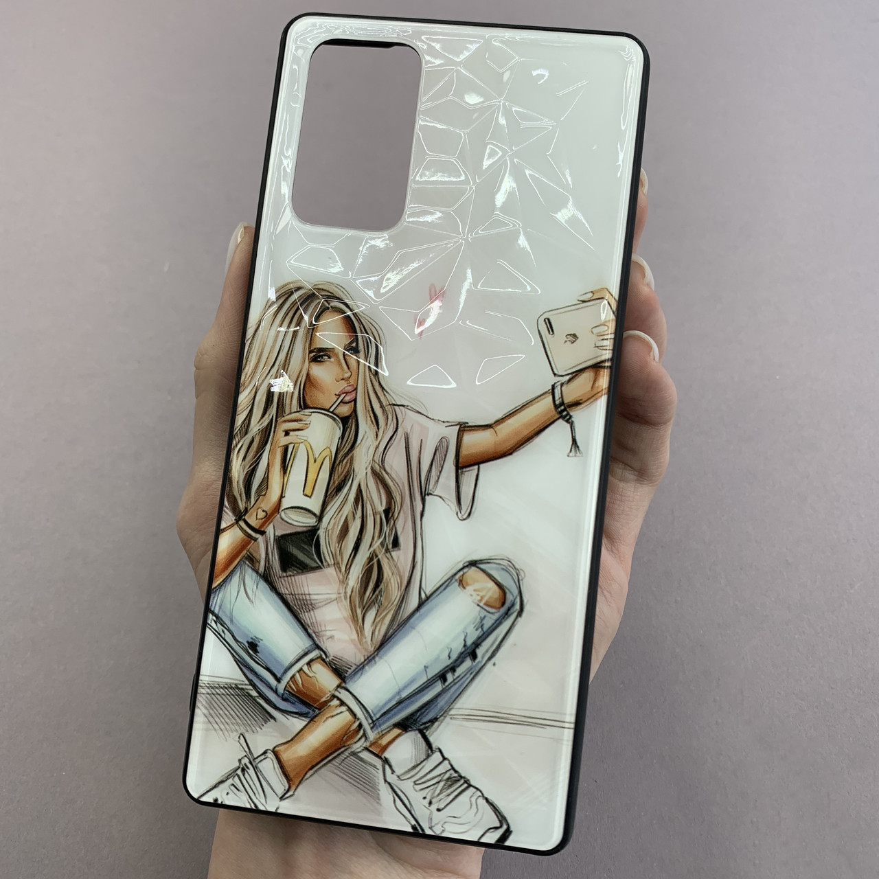 Чохол для Samsung Galaxy Note 20 Ladies з принтом з дівчинкою чохол на телефон самсунг нот 20 білий