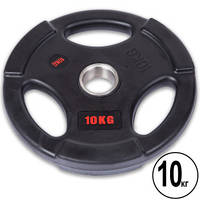 Обгумовані диски для штанги Life Fitness SC-80154B-10 з потрійним хватом і металевою втулкою 10 кг 51 мм