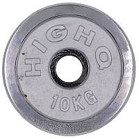 Хромовані диски-блини для штанги Hiqhg Sport TA-1456-10B для силових тренувань 10 кг 52 мм