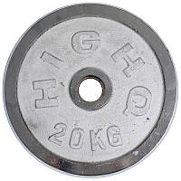 Хромовані диски-блини для штанги Hiqhg Sport TA-1458-20B для силових тренувань 20 кг 52 мм