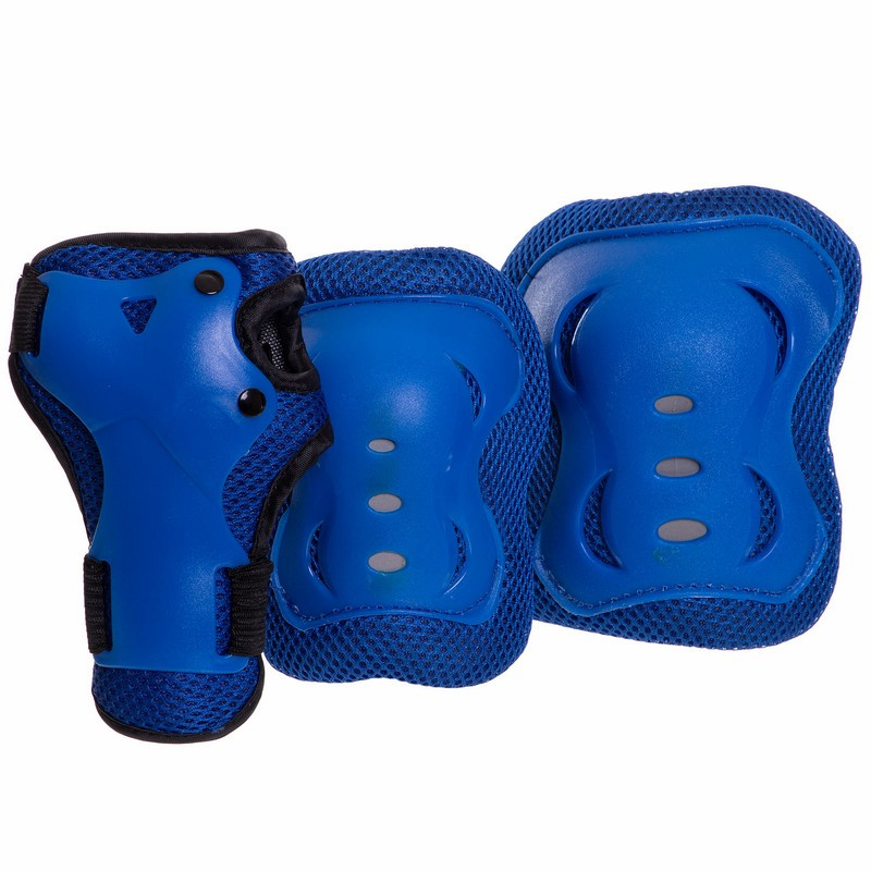 Комплект дитячого захисту Zelart SK-3451 наколінники, налокітники та зап'ястя на липучках (S/ 3-7 років) Синій