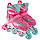 Комплект розсувних дитячих роликових ковзанів Banwei SK-168 із захистом і шоломом (31-34 см) рожеий. S, фото 4