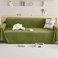 Плед покривало на ліжко, диван чи крісло з матеріалу, який не мнеться 180х130 зелений