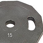 Диски пофарбовані сталеві для штанги Champion Newt 15 кг 52 мм для силових тренувань, фото 3