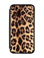 Чехол-книжка с рисунком для Samsung Galaxy A05 (A055) Черный :: Леопардовый дизайн (принт 383)
