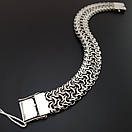 Срібний браслет чоловічий широкий подвійний рамзес (кардинал). Замок коробка. Ширина 1,5 см. Довжина 24 см, фото 8