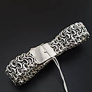 Срібний браслет чоловічий широкий подвійний рамзес (кардинал). Замок коробка. Ширина 1,5 см. Довжина 24 см, фото 9