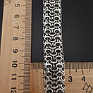 Срібний браслет чоловічий широкий подвійний рамзес (кардинал). Замок коробка. Ширина 1,5 см. Довжина 24 см, фото 5