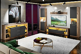 Вітальня (комплект) з ЛДСП Lumiko 3 Artos Design Польща Дуб крафт золотий/Антрацит