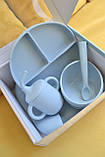 Набір силіконового посуду 5 предметів ME 1172, Blue, фото 2