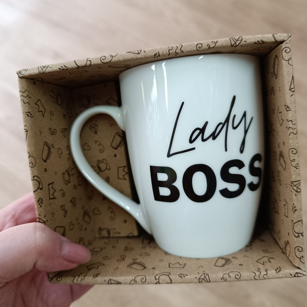 Чашка 360 мл Lady boss black подарункова коробка