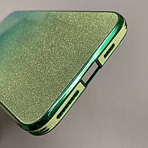 Чохол для Apple iPhone 11 Pro Max скляний з блискітками чохол на телефон айфон 11 про макс бірюзовий P9U, фото 4