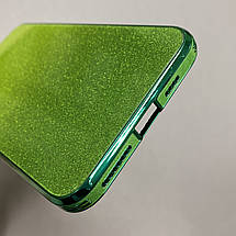Чохол для Apple iPhone 11 Pro Max скляний з блискітками чохол на телефон айфон 11 про макс салатовий P9U, фото 4