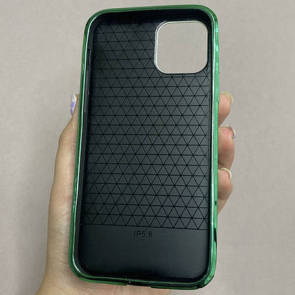 Чохол для Apple iPhone 11 Pro скляний з блискітками чохол на телефон айфон 11 про салатовий P9U, фото 2