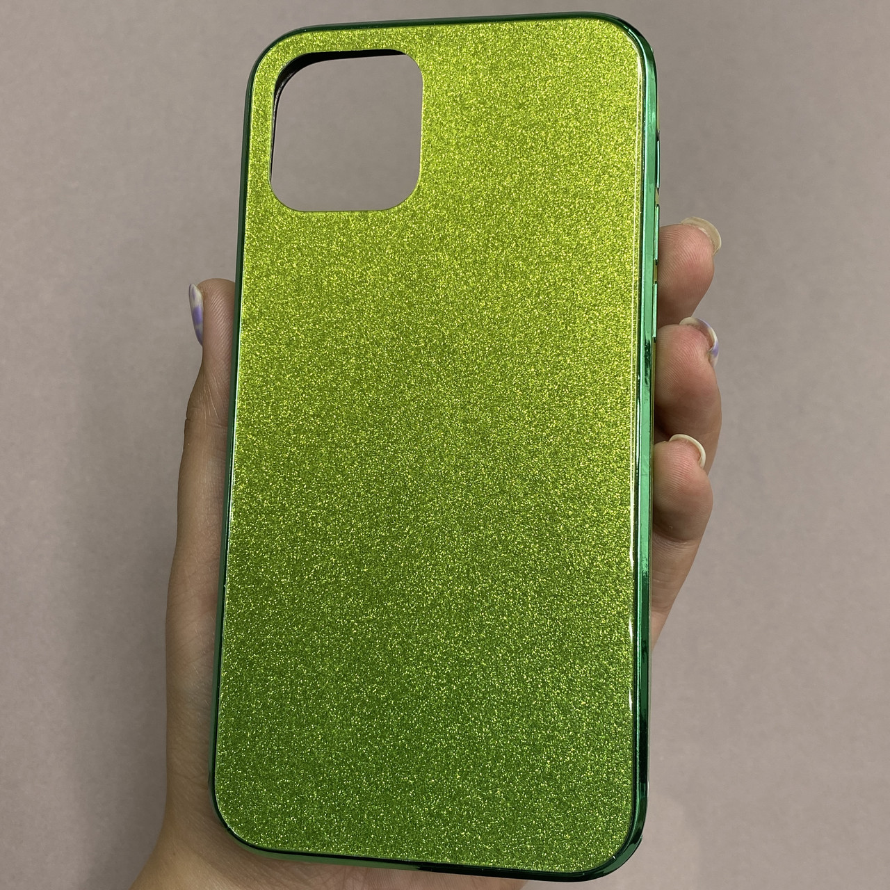 Чохол для Apple iPhone 11 Pro скляний з блискітками чохол на телефон айфон 11 про салатовий P9U