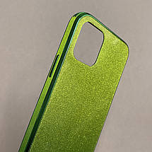 Чохол для Apple iPhone 11 Pro скляний з блискітками чохол на телефон айфон 11 про салатовий P9U, фото 3